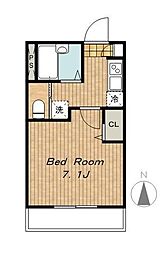 東急池上線 戸越銀座駅 徒歩4分の賃貸アパート 2階1Kの間取り