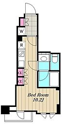 東急東横線 都立大学駅 徒歩11分の賃貸マンション 5階ワンルームの間取り
