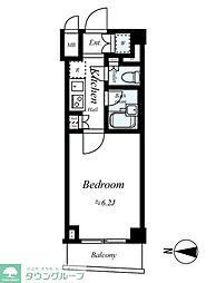 ルーブル大森山王 1Kの間取図画像