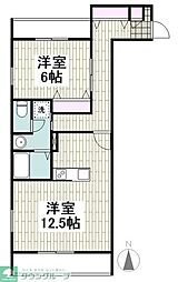 夫婦坂Tハウス 1LDKの間取図画像