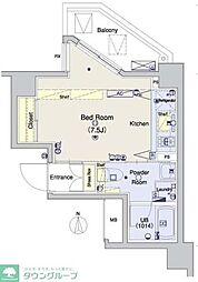 ブライズ三軒茶屋 ワンルームの間取図画像