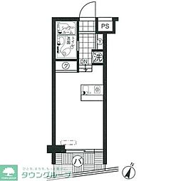 スカイコート学芸大学壱番館 ワンルームの間取図画像