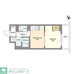 ヴィラクレール西馬込 1DKの間取図画像