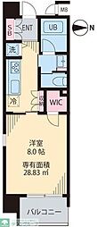beRoom武蔵小杉 1Kの間取図画像
