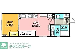 駒沢公園テラス 1LDKの間取図画像
