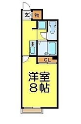 東武越生線 東毛呂駅 徒歩12分の賃貸アパート 2階1Kの間取り