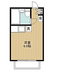 東武越生線 武州長瀬駅 徒歩4分の賃貸アパート 2階ワンルームの間取り