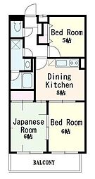 東武東上線 鶴ヶ島駅 徒歩19分の賃貸マンション 1階3DKの間取り