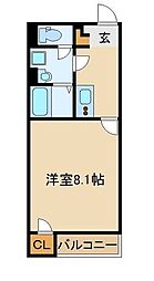 東武東上線 北坂戸駅 徒歩13分の賃貸アパート 2階1Kの間取り