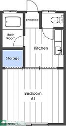 東武越生線 坂戸駅 徒歩13分の賃貸アパート 1階1Kの間取り