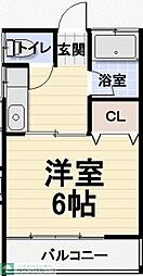 JR八高線 毛呂駅 徒歩8分の賃貸アパート 2階1Kの間取り