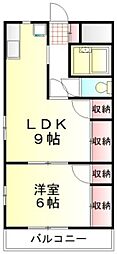 東武東上線 北坂戸駅 徒歩12分の賃貸マンション 3階1LDKの間取り