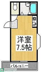 東武東上線 上福岡駅 徒歩6分の賃貸アパート 2階ワンルームの間取り