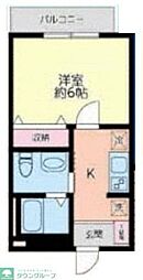 東武東上線 上福岡駅 徒歩17分の賃貸アパート 3階1Kの間取り