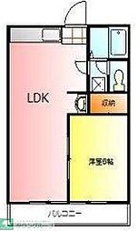 東武東上線 坂戸駅 徒歩15分の賃貸マンション 1階1LDKの間取り