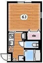 JR川越線 川越駅 徒歩15分の賃貸アパート 1階1Kの間取り