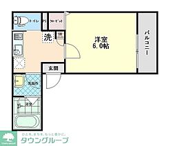 東武東上線 新河岸駅 徒歩9分の賃貸アパート 2階1Kの間取り