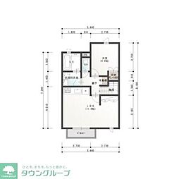 JR川越線 武蔵高萩駅 徒歩6分の賃貸アパート 2階1LDKの間取り