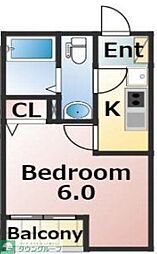 東武東上線 鶴ヶ島駅 徒歩7分の賃貸アパート 3階1Kの間取り