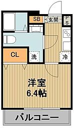 東武東上線 川越駅 徒歩2分の賃貸マンション 8階1Kの間取り
