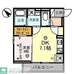 西武新宿線 南大塚駅 徒歩3分の賃貸アパート 1階1DKの間取り