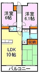 東武東上線 ふじみ野駅 徒歩8分の賃貸マンション 4階3LDKの間取り