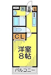 東武東上線 上福岡駅 徒歩11分の賃貸マンション 3階1Kの間取り