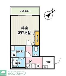 JR川越線 川越駅 徒歩14分の賃貸アパート 1階1Kの間取り