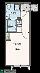 東武東上線 鶴瀬駅 徒歩11分の賃貸アパート 2階1Kの間取り