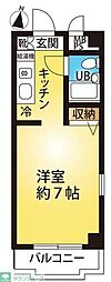 東武東上線 坂戸駅 徒歩15分の賃貸マンション 3階1Kの間取り