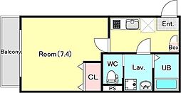 西武新宿線 南大塚駅 徒歩12分の賃貸アパート 3階1Kの間取り