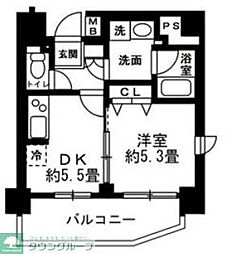 東武東上線 鶴瀬駅 徒歩2分の賃貸マンション 2階1DKの間取り