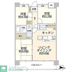 ダイアパレス川越西小仙波 3LDKの間取図画像