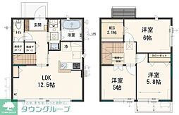 JR川越線 笠幡駅 徒歩21分の賃貸一戸建て 1階3LDKの間取り
