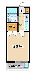 ローズハイツ川越 ワンルームの間取図画像