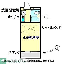 シティホームズ北坂戸1 ワンルームの間取図画像