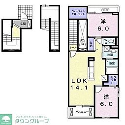 サン・ブリーズ2 2LDKの間取図画像