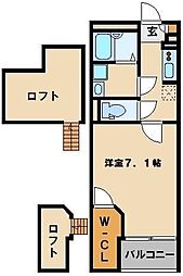 レオネクストコラッジョ 1Kの間取図画像