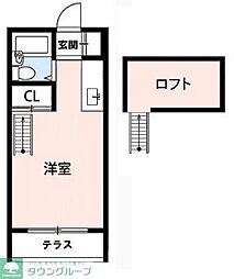 サンライズ狭山 ワンルームの間取図画像