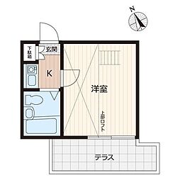 エイコウハイツA 1Kの間取図画像