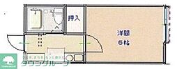 コーポすずらん 1Kの間取図画像