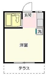 センチュリーハイム鶴ヶ島 ワンルームの間取図画像