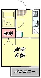 ベルゾーネ永和 1Kの間取図画像