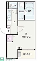 Jack unoki III 1Kの間取図画像