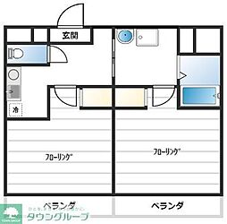 シティパレス鎌倉町 2Kの間取図画像