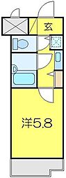 レクセル新狭山 1Kの間取図画像