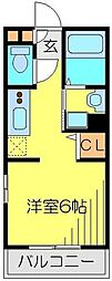 エトワール 1Kの間取図画像