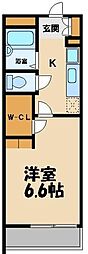 レオパレスサンフラワーハウス 1Kの間取図画像