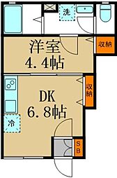 Caracoles 1DKの間取図画像