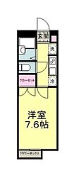 アムール上福岡 1Kの間取図画像